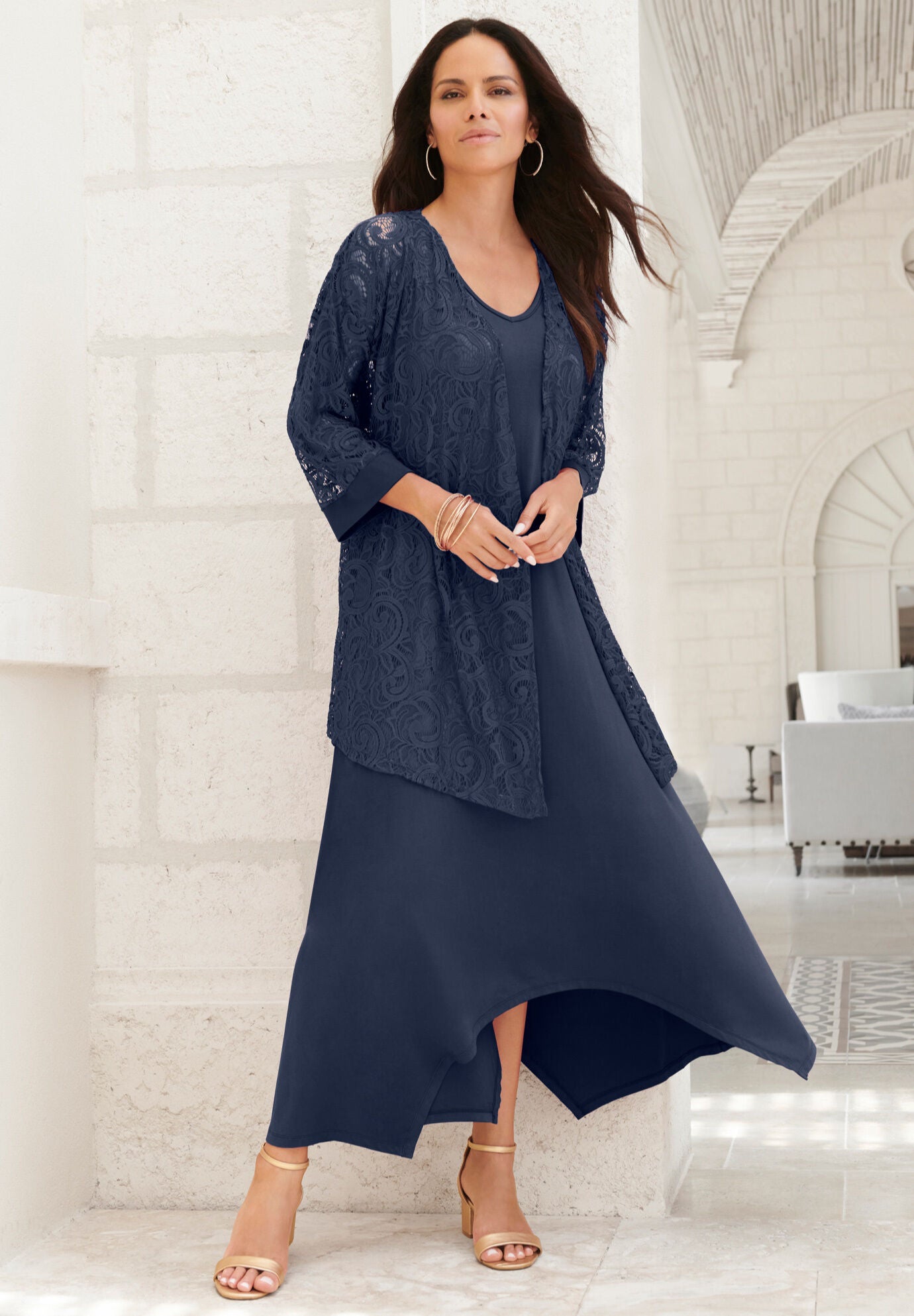 Lace Jacket Dress Set, , alternate image number 3