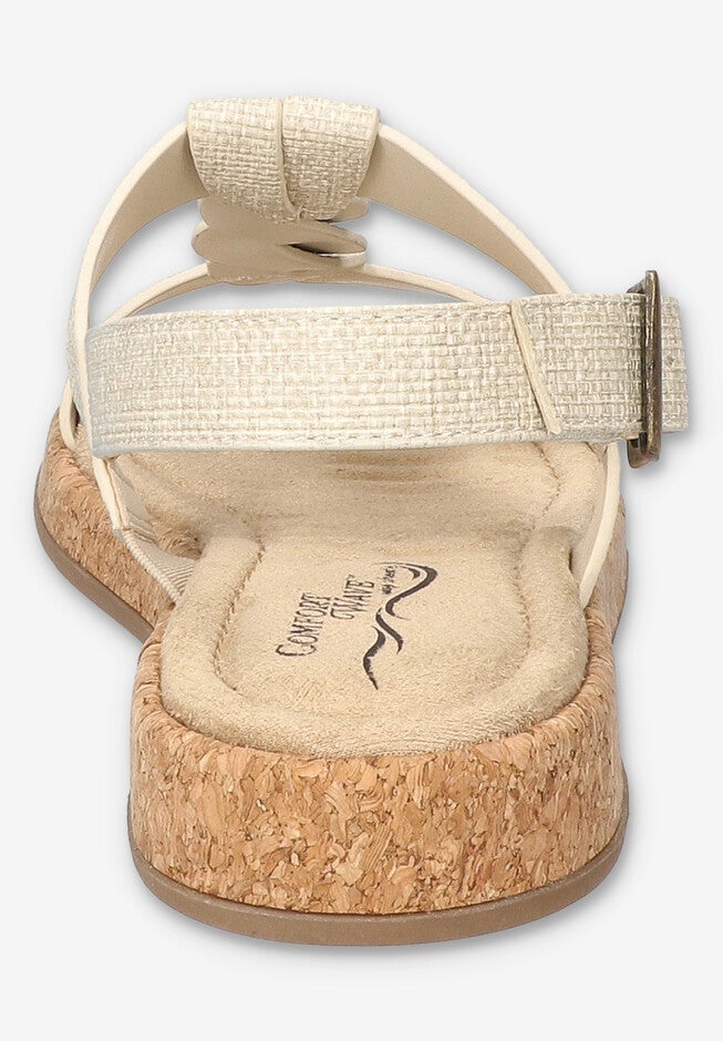 Tampa Comfort Platform Sandal, NATURAL LINEN, alternate image number 3