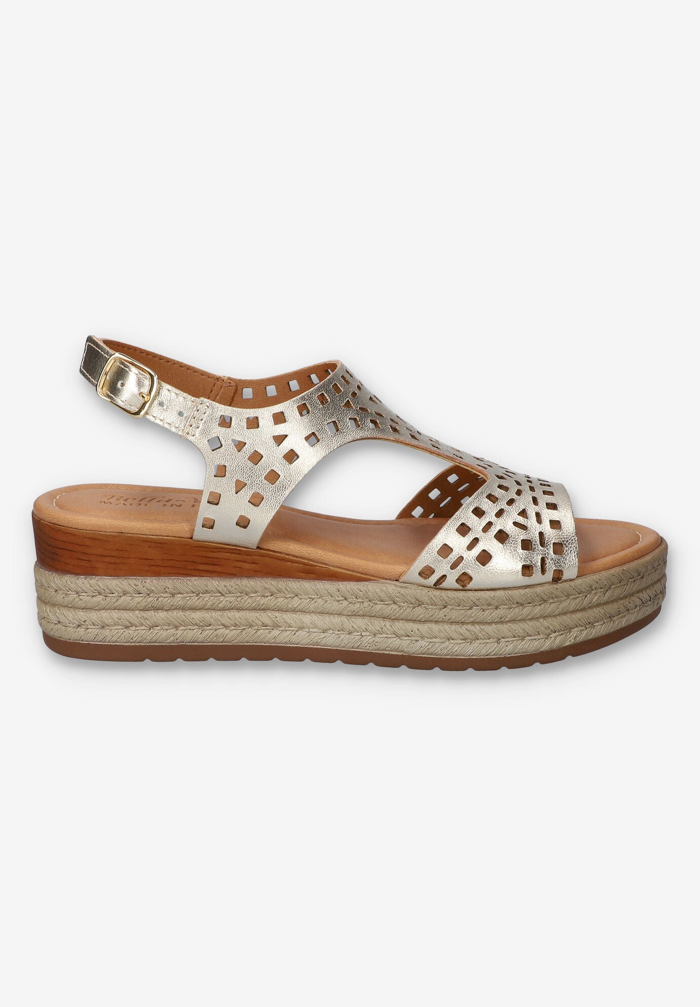 Ann-Italy Wedge Sandal, CHAMPAGNE LEATHER, alternate image number 2