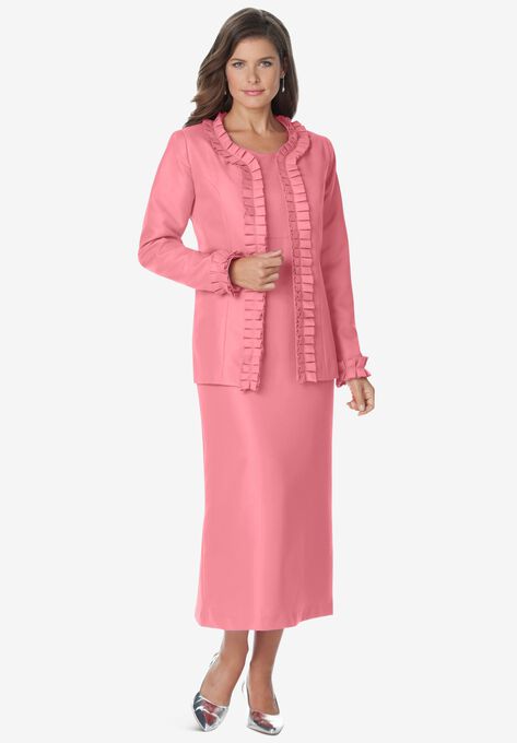 Pleated Jacket Dress, SALMON ROSE, hi-res image number null