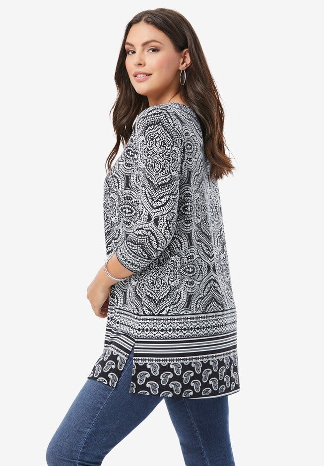 Ultrasmooth® Fabric Crewneck Printed Tunic, , alternate image number null