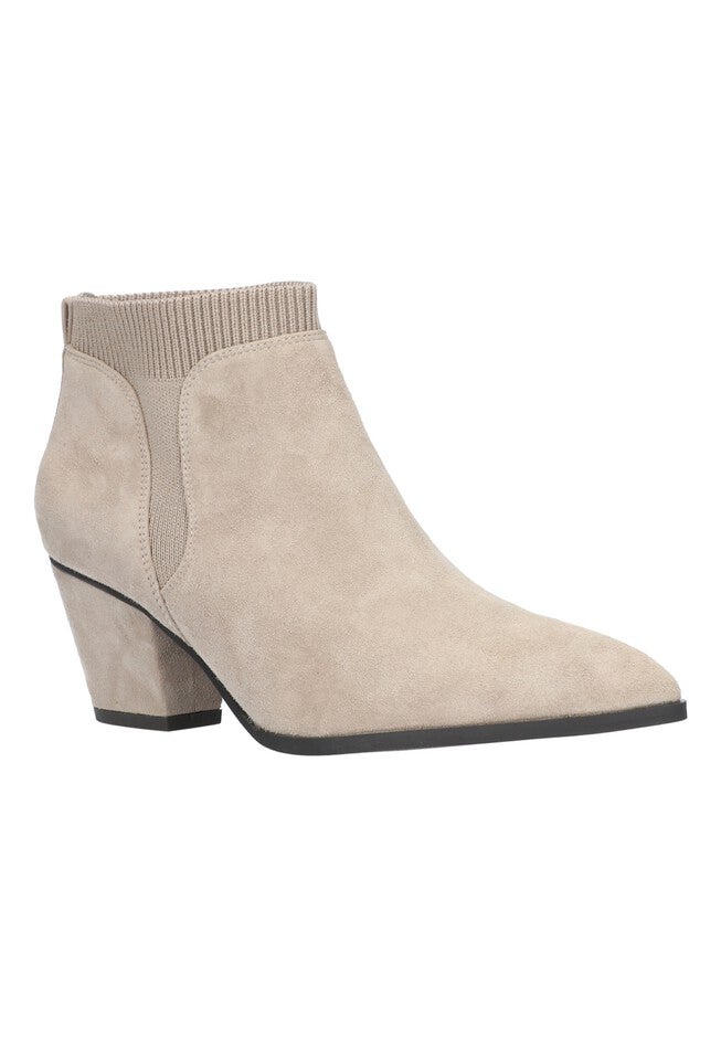 Lottie Booties , STONE SUEDE LEATHER, hi-res image number null