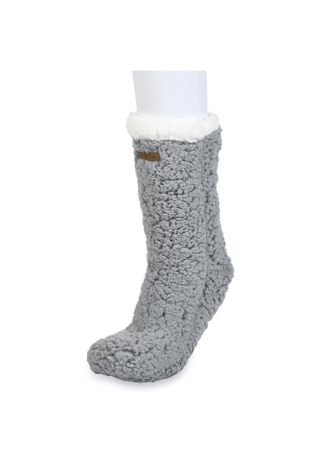Faux Shearling Cabin Sock, GREY, hi-res image number null