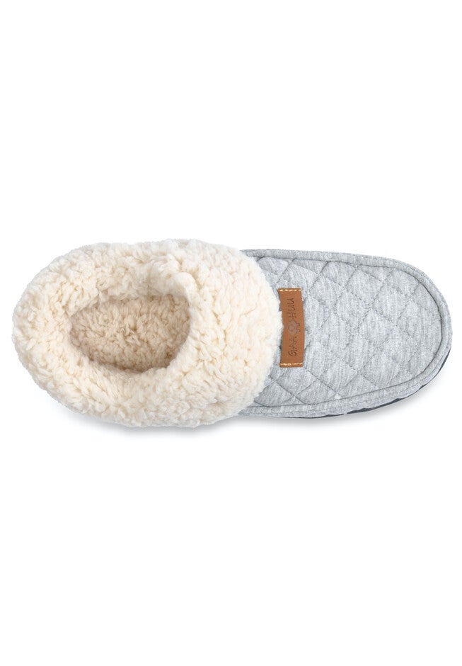 Quilted Jersey Mocassin Clog Slipper Slippers, , alternate image number null