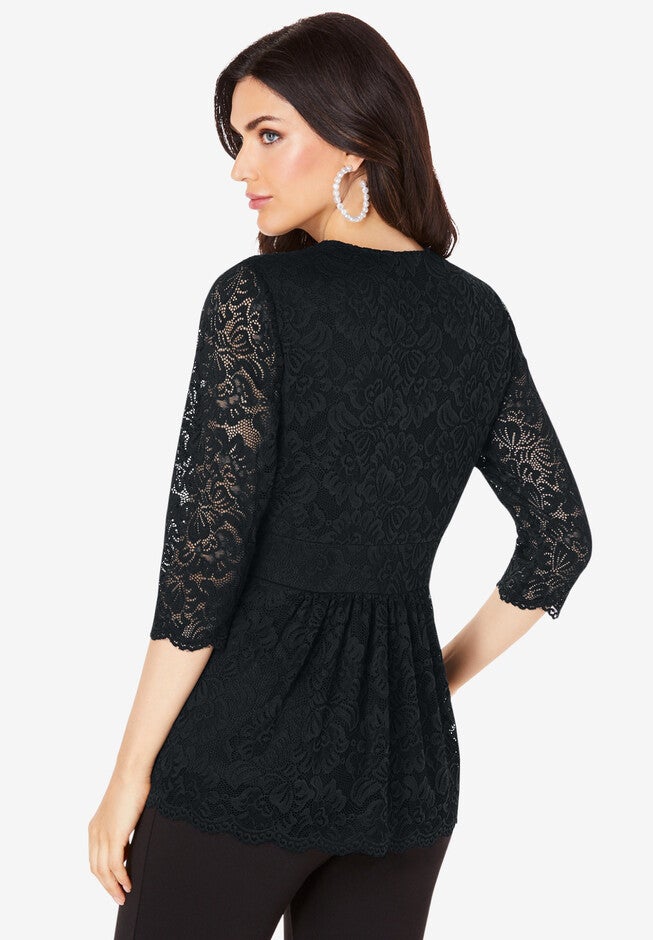 Surplice Lace Top, , on-hover image number 1