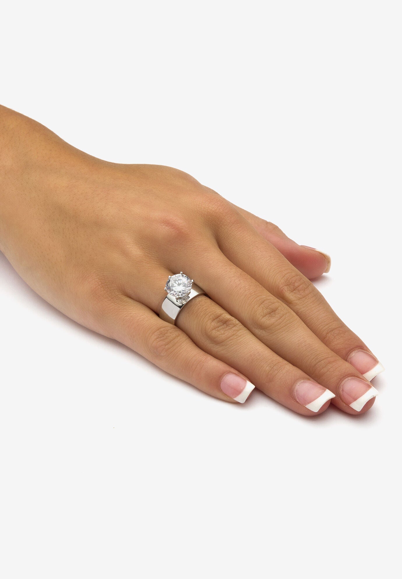 4.80 Cttw. 2-Piece Round Cubic Zirconia Sterling Silver Wedding Ring Set, , alternate image number 3