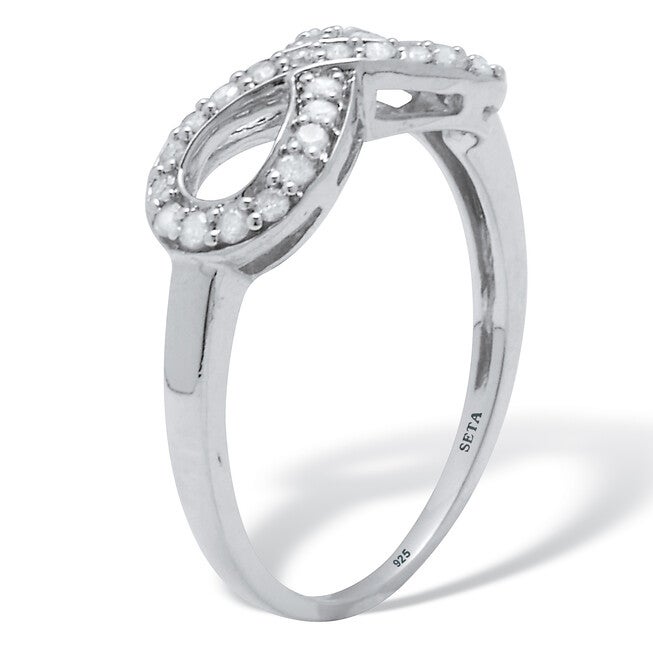 .25 TCW Diamond Sterling Silver Infinity Ring, WHITE, on-hover image number 1