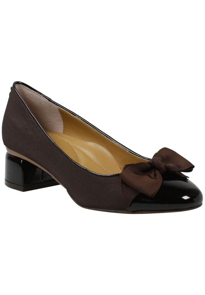 J Renee Gelar Pump , CHOCOLATE GROSGRAIN PATENT, hi-res image number null