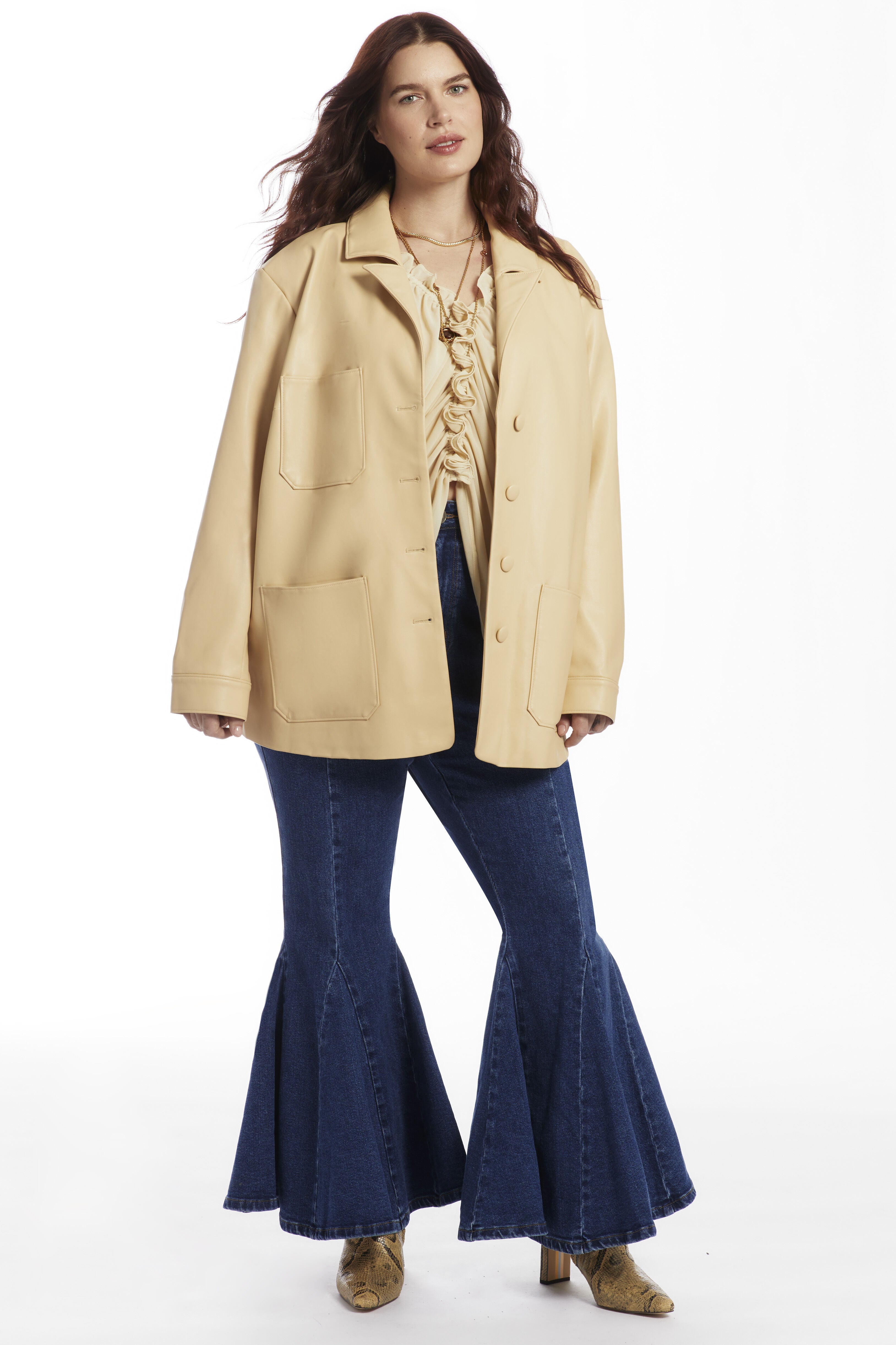 Relaxed Faux Leather Blazer