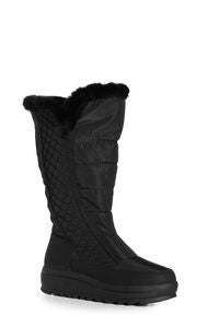 Comfortview Women's Janis Leather Boot - Wide Width (8 X-Wide), Black, 15" Shaft