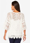 Scallop-Trim Crochet Cardigan, , on-hover image number null
