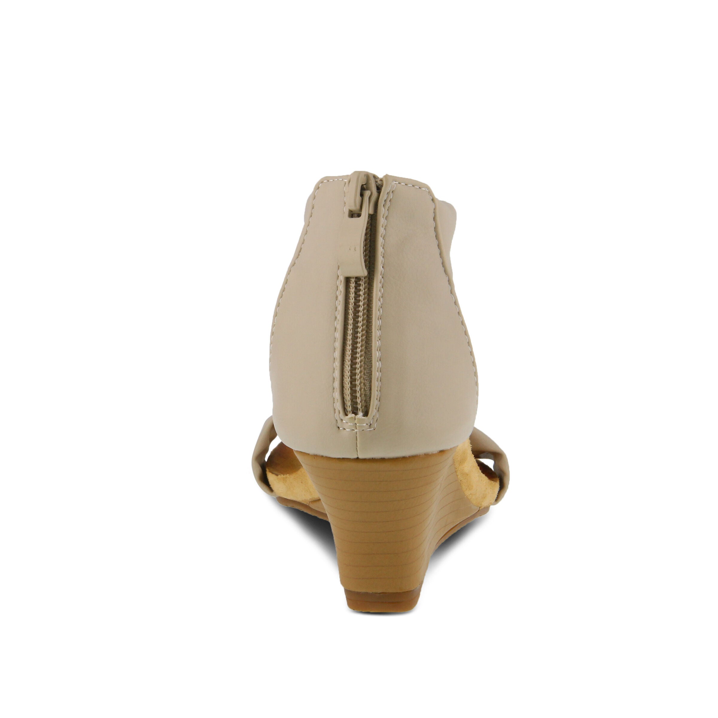 Harlequin Closed Back T-Strap Wedge Sandal, BEIGE, alternate image number 4