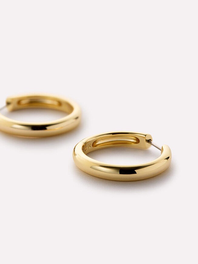 Giulia Large Gold Hoop Earrings, GOLD, alternate image number 4