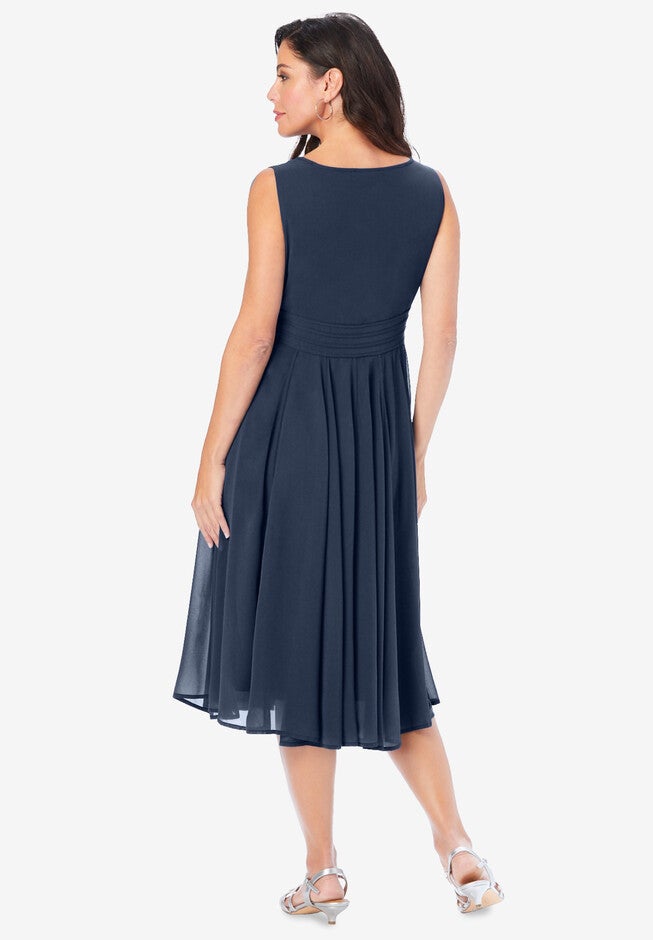 Georgette Fit-And-Flare Dress, , on-hover image number null
