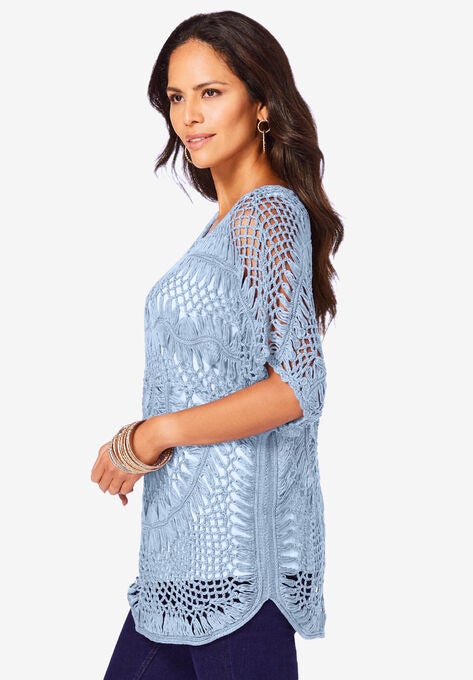 Pullover Crochet Sweater, , alternate image number null