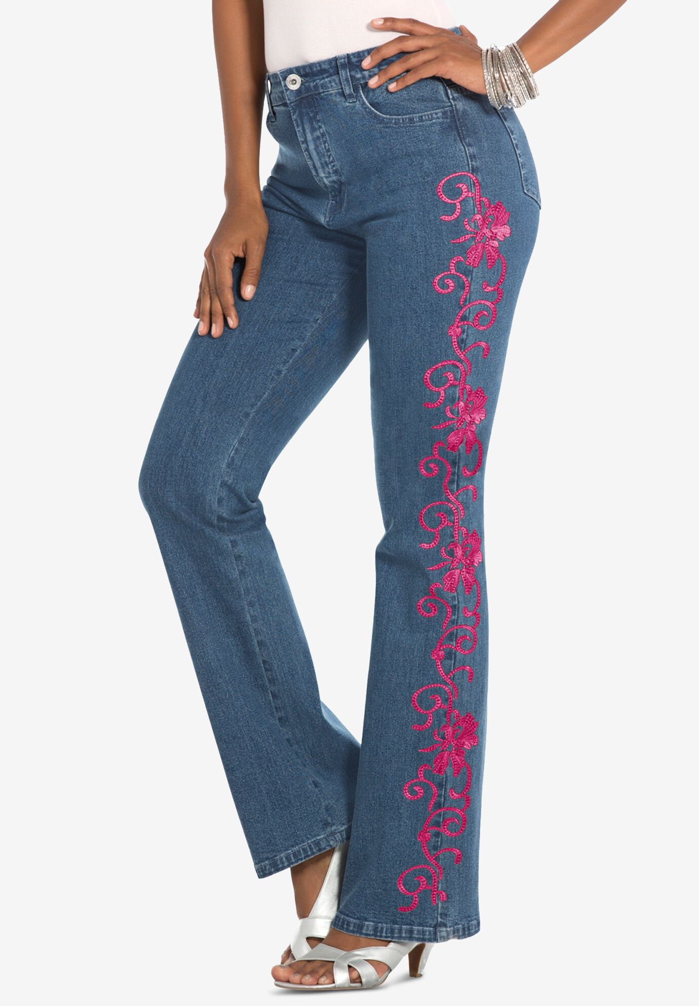 stretch bootcut jeans plus size