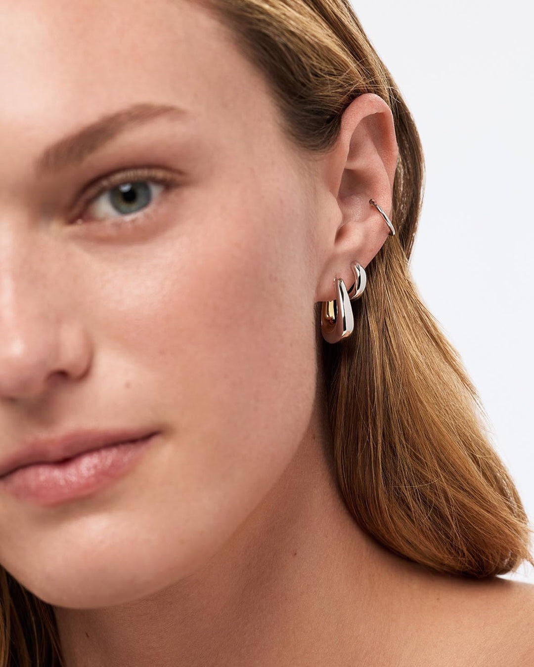 Dakota Two Tone Statement Earrings, TWO TONE, alternate image number 3