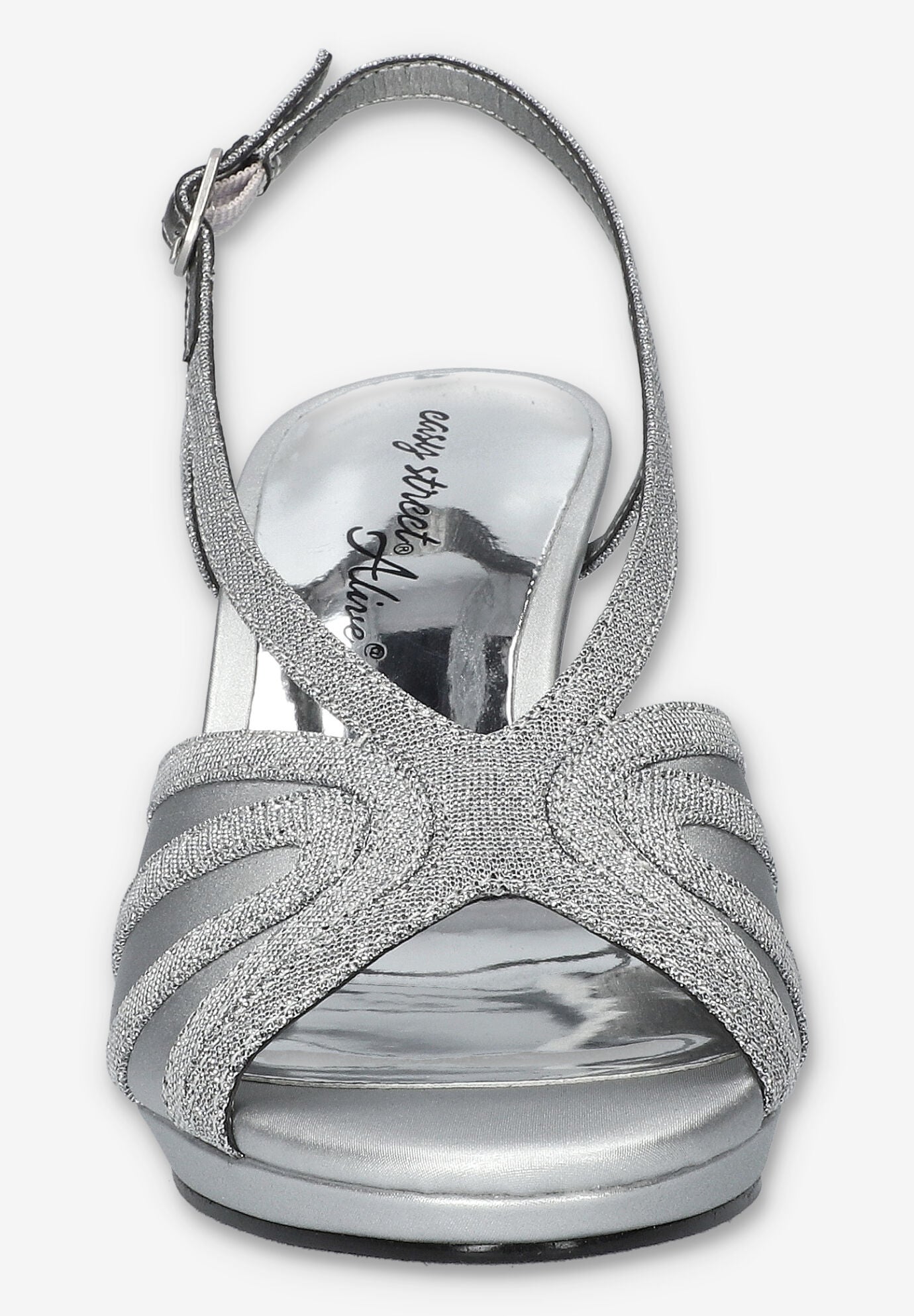 Starlight Heeled Sandals, SILVER SATIN, alternate image number 3