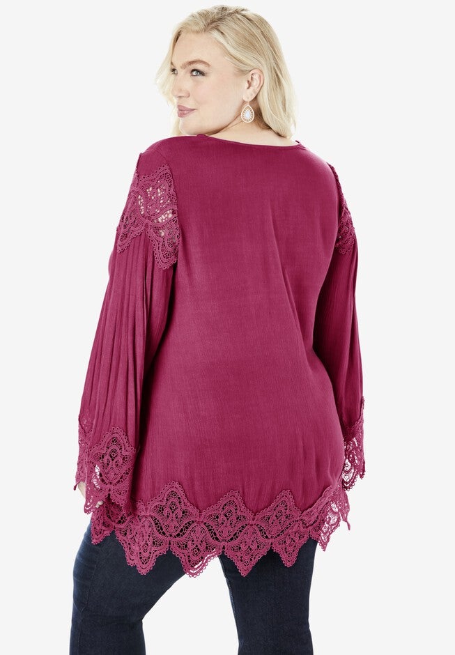 Lace-Trim Tunic, , on-hover image number 1