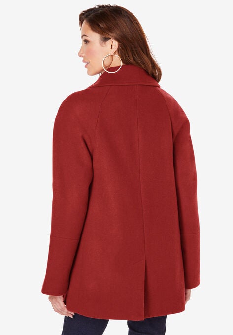 Modern A-Line Peacoat, , on-hover image number null