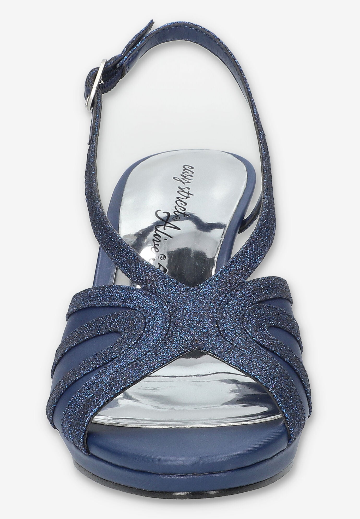 Starlight Heeled Sandals, NAVY SATIN, alternate image number 3