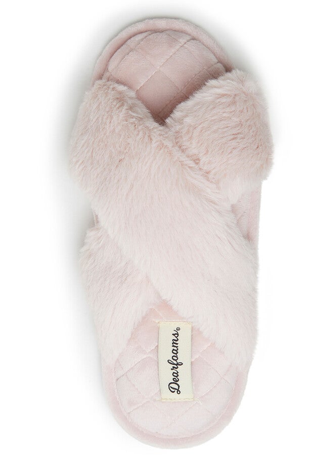 Jessica Furry Crossband Slide Slipper, , alternate image number null