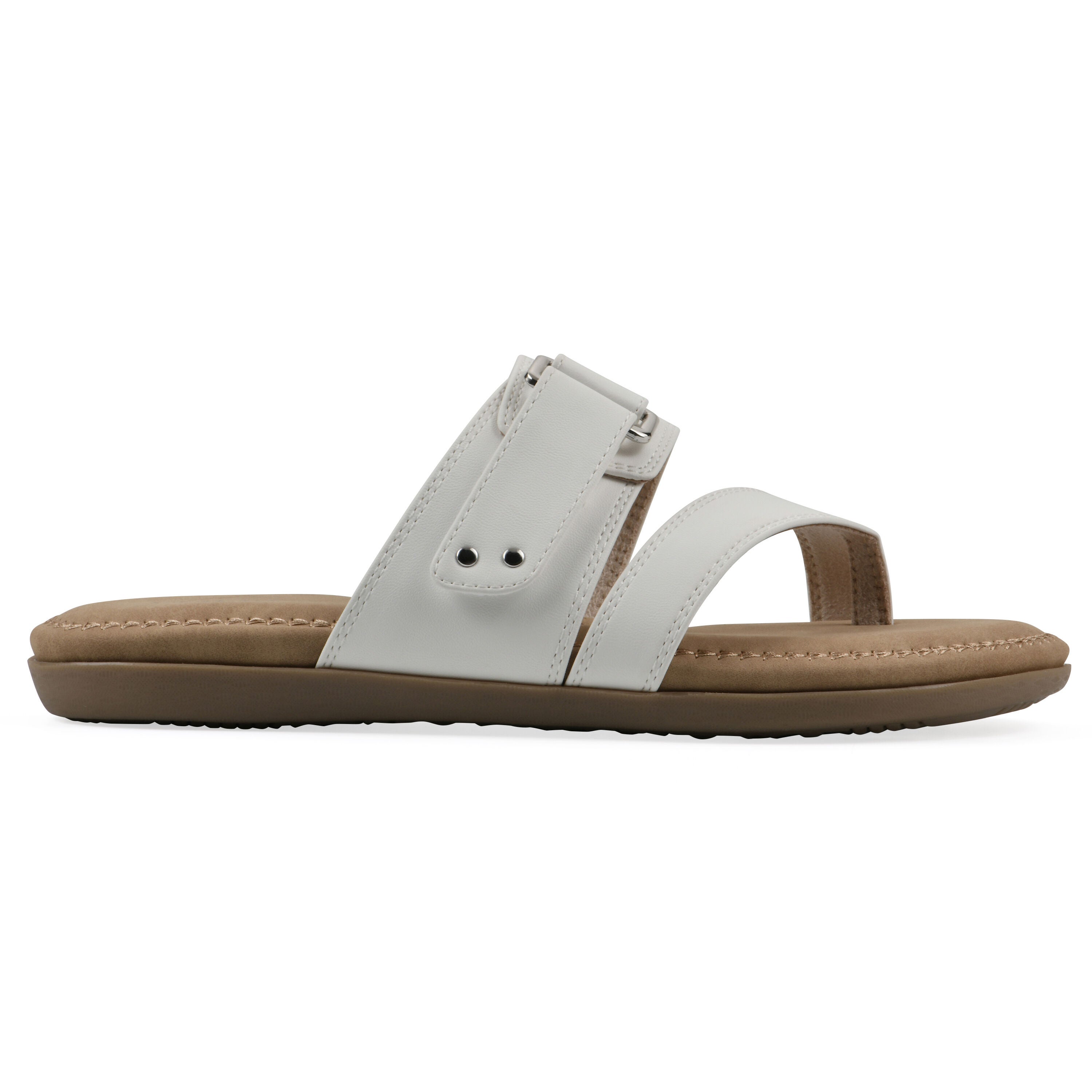 Fancify Slide Sandal, WHITE SMOOTH, alternate image number 2