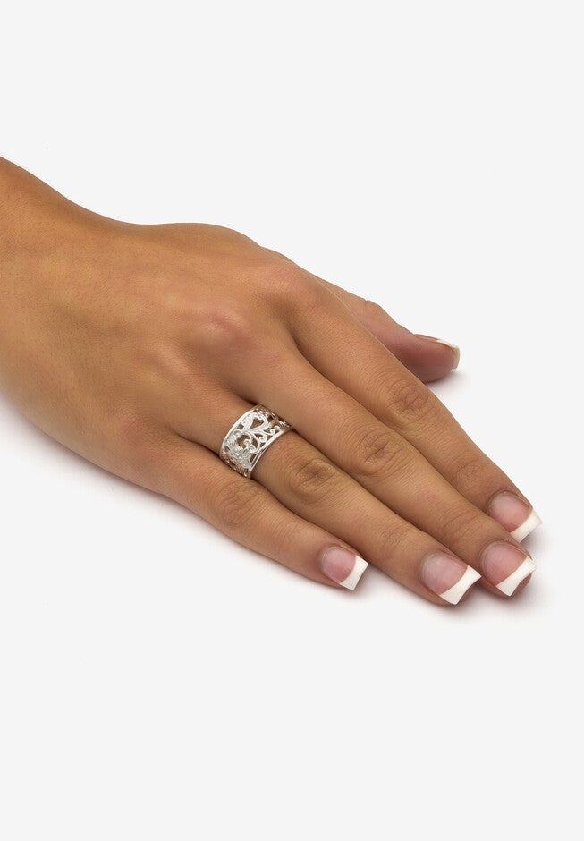 Filigree Vintage-Style Ring In .925 Sterling Silver Jewelry, , alternate image number 2