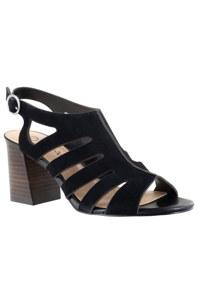 Colleen Sandal , BLACK SUEDE LEATHER, hi-res image number null