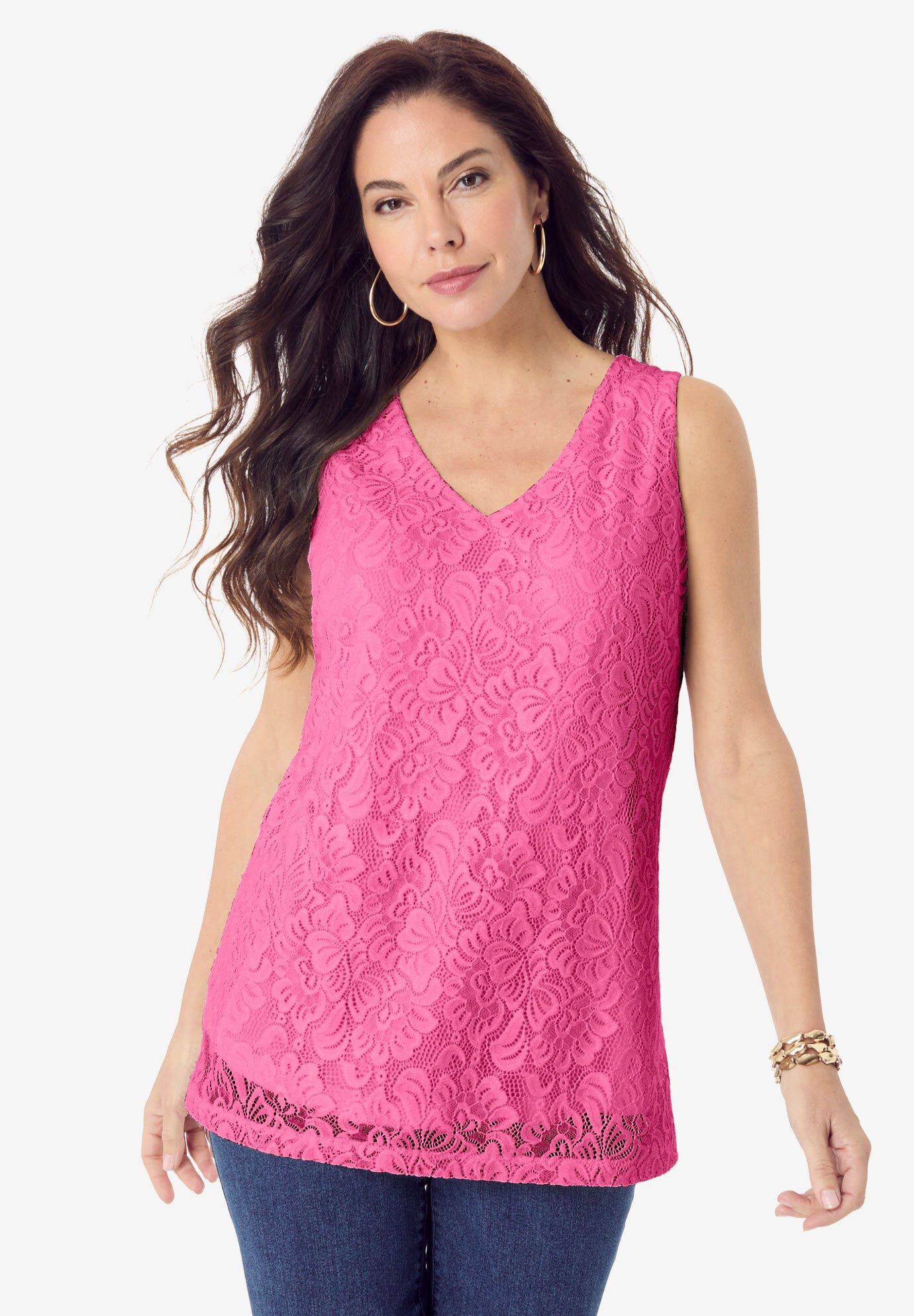 Sleeveless V-Neck Geometrical Camis