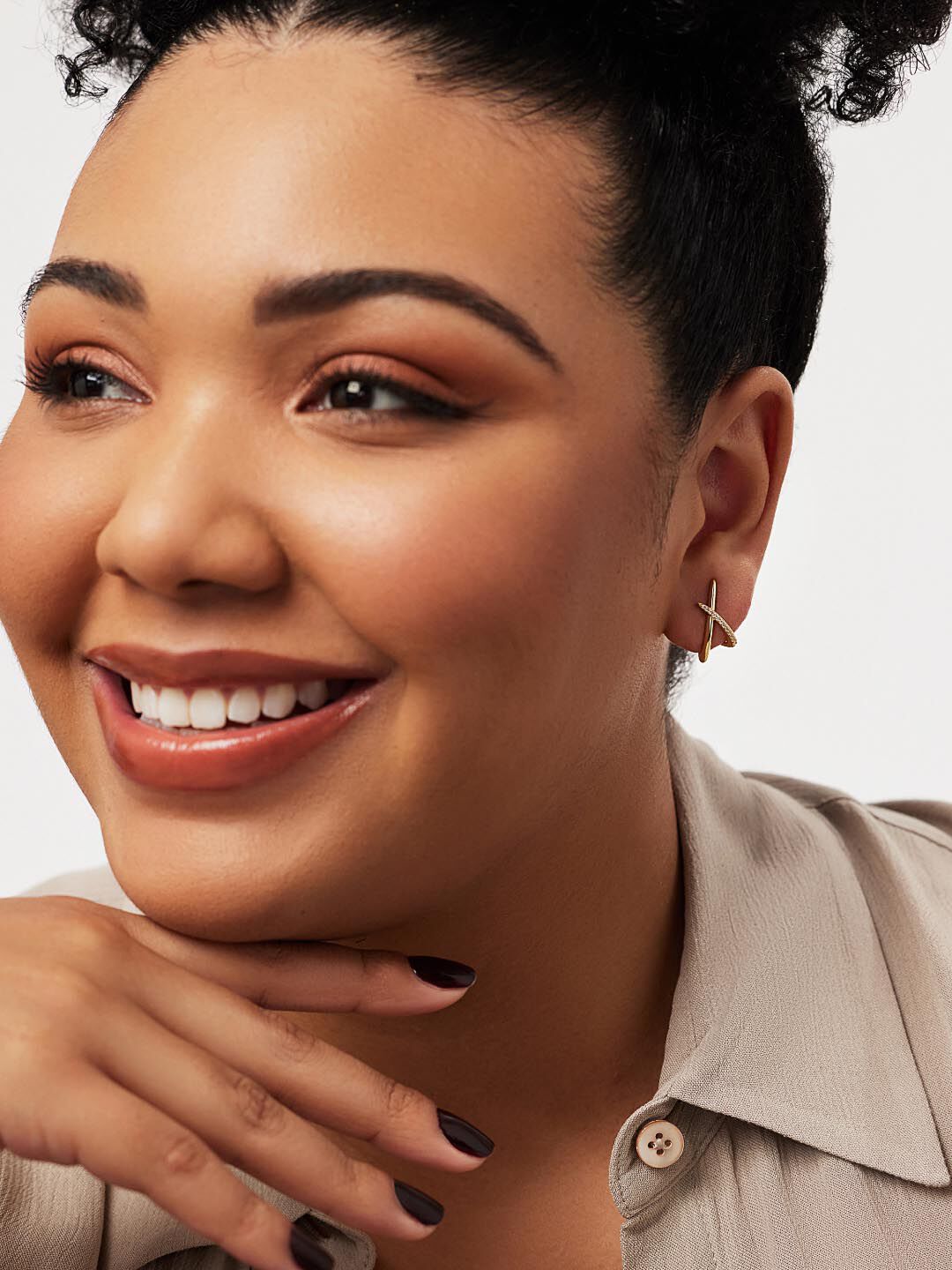 Sloane Stud Earrings, PAVE, alternate image number 5