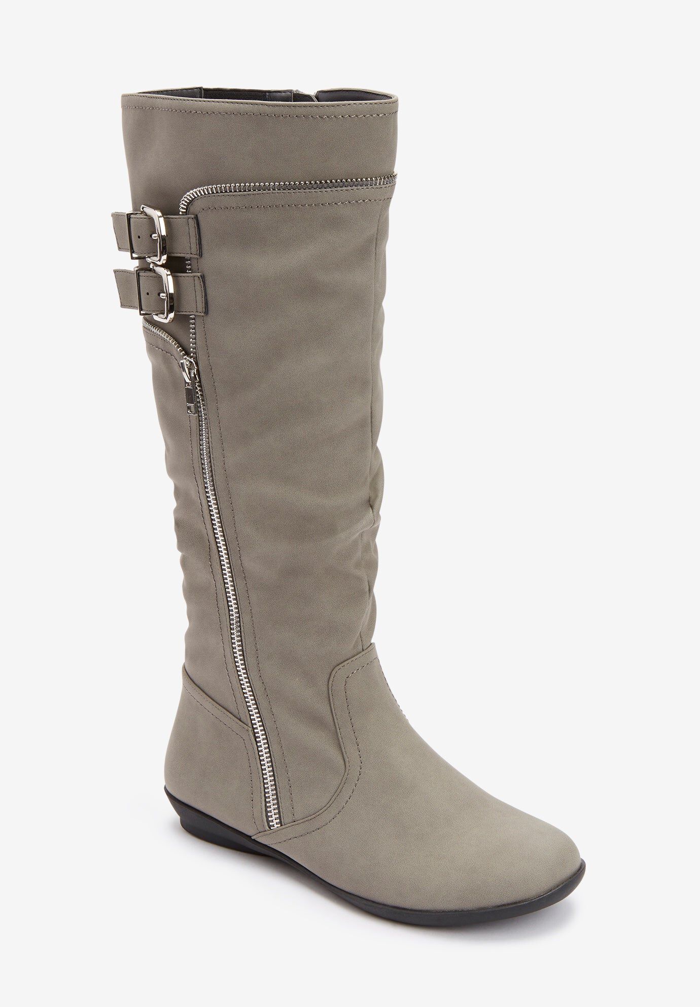 Avenue Women's Cloudwalkers Wide Fit Kendra Tall Boot - Faux Suede With Beaded Tassel, Side Zip - View #5