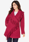 Fringe Fleece Jacket, BERRY TWIST, hi-res image number null