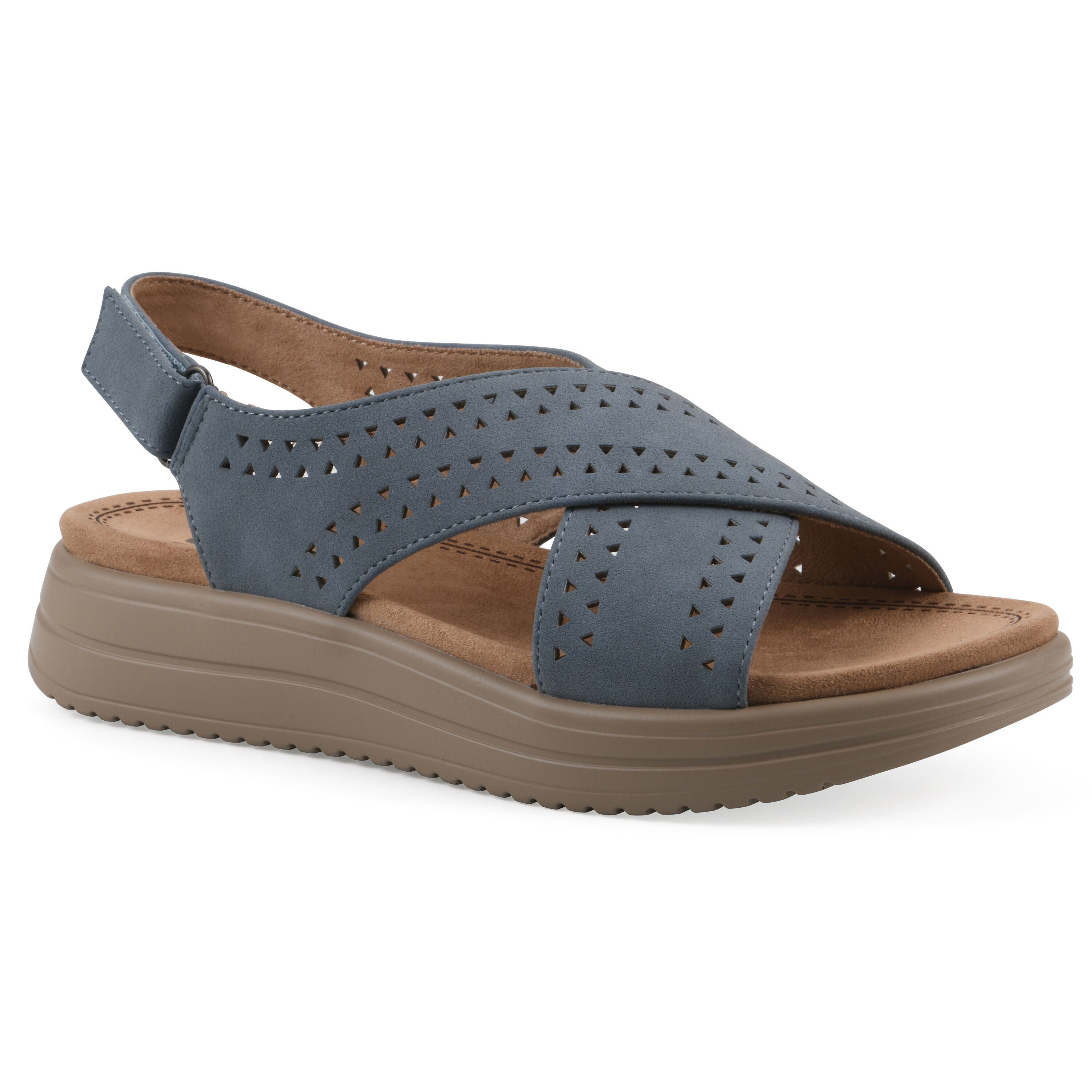 Haniya Flatform Sandal, PERIWINKLE SUEDE, hi-res image number 0