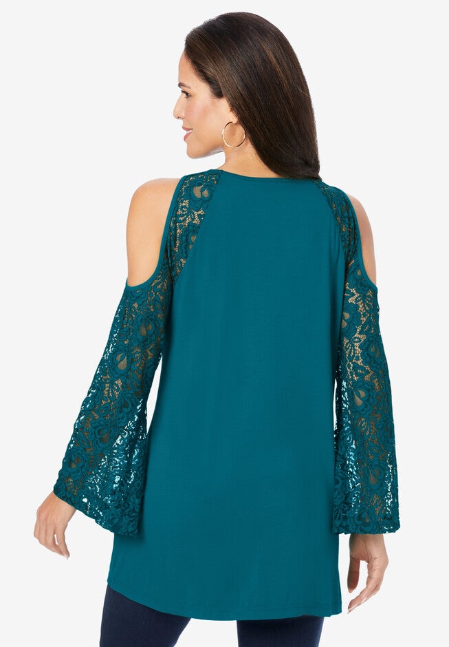 Keyhole Cold-Shoulder Tunic, , on-hover image number null