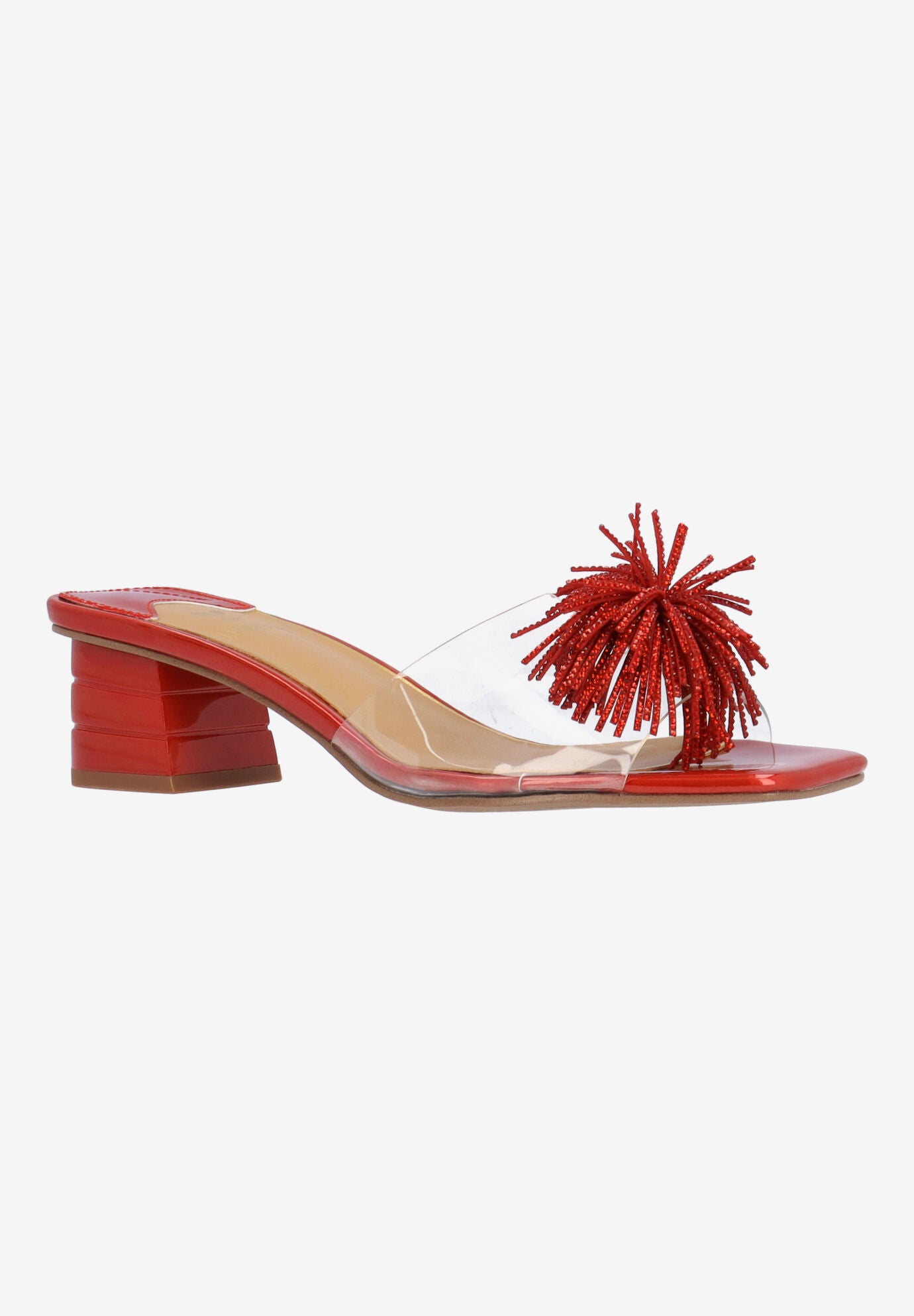 Ozara Slip-On Sandal, CLEAR RED, hi-res image number 0