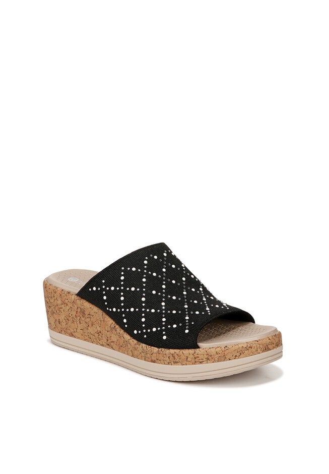 Royal Wedge Sandal, BLACK FABRIC, hi-res image number null