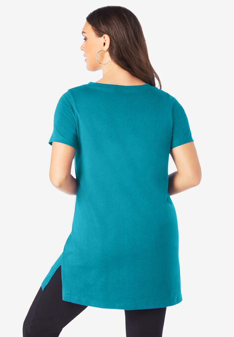 Short-Sleeve V-Neck Ultimate Tunic, , on-hover image number null