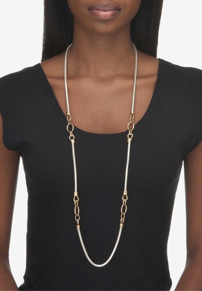 Silvertone Endless Necklace (14Mm), 38 Inch Length, Plus 3 Inch Extension, , alternate image number null
