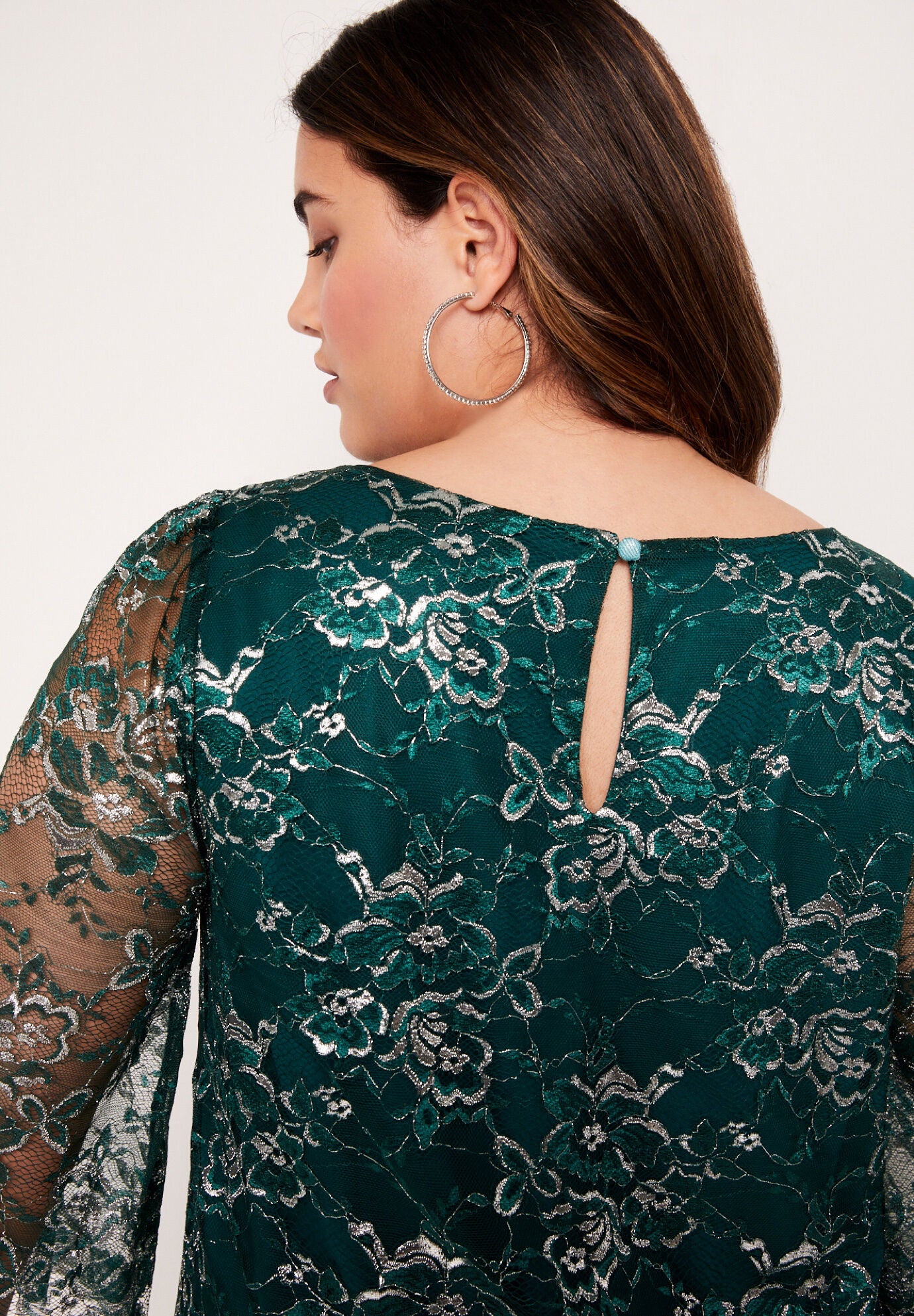 Metallic Lace Sheath Dress, , alternate image number 3