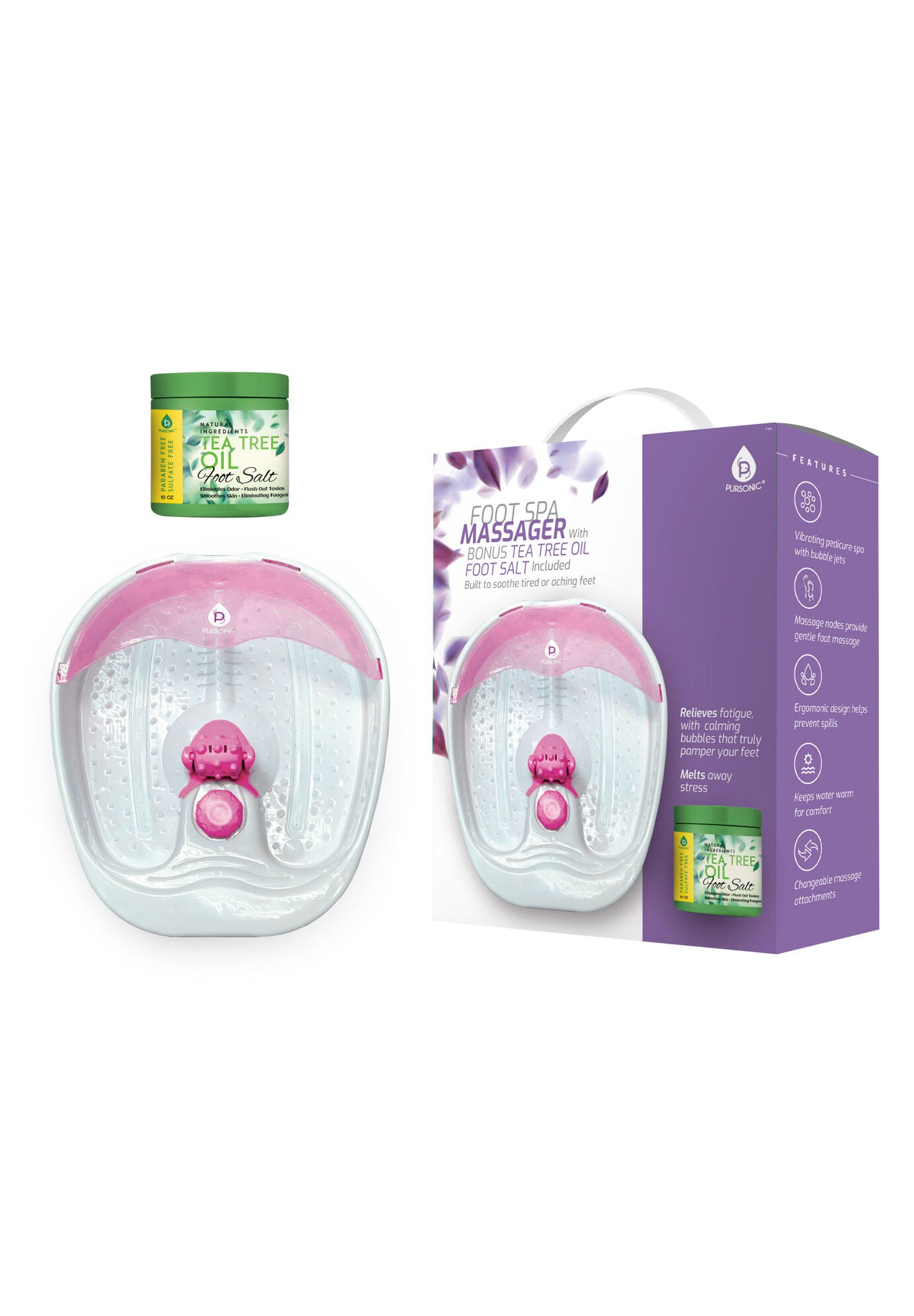 Foot Spa/Massager, PINK, hi-res image number 0