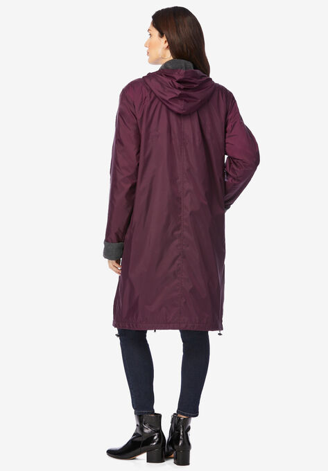 Long Hooded Jacket With Fleece Lining, , on-hover image number null