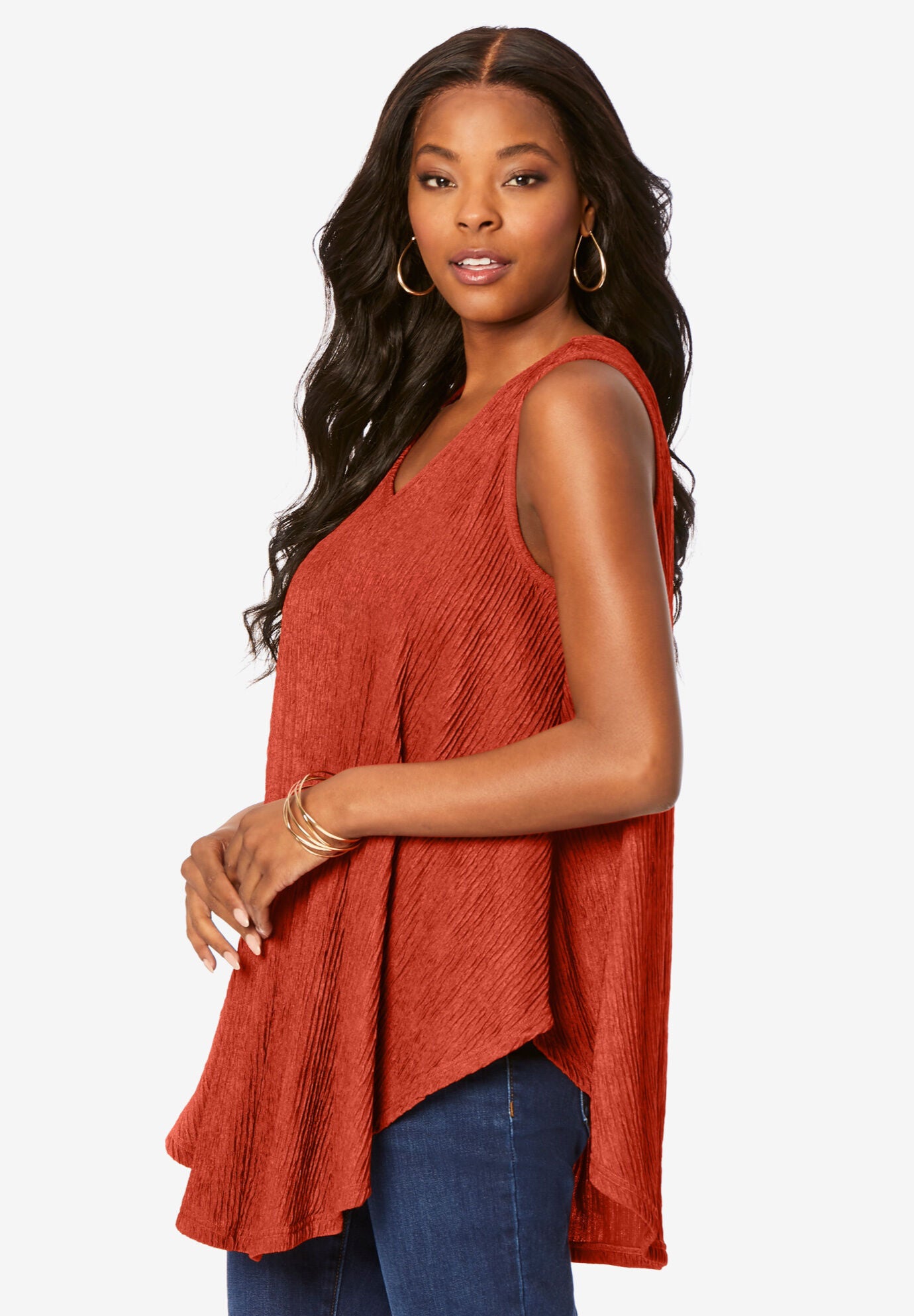 Textured Knit Swing Tank, , alternate image number 2