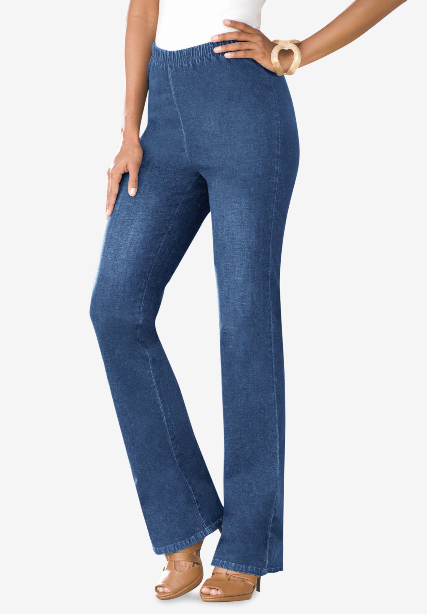 stretch bootcut jeans plus size