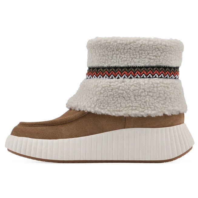 Digital Faux Fur Leather Bootie, CHESTNUT SUEDE, alternate image number 3