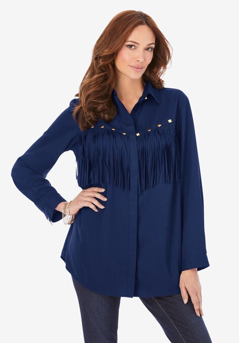 Fringe Big Shirt, EVENING BLUE, hi-res image number null