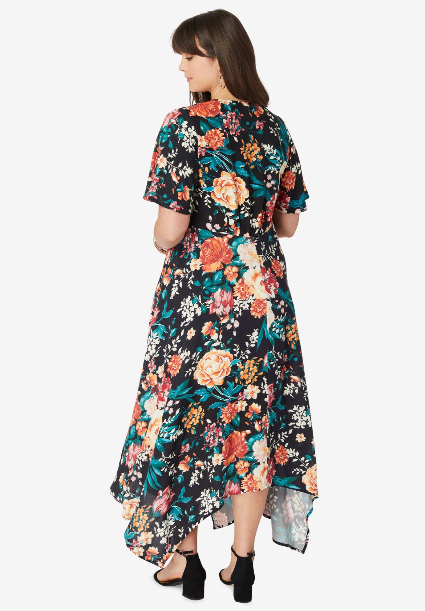 Handkerchief-Hem Midi Dress, , on-hover image number 1