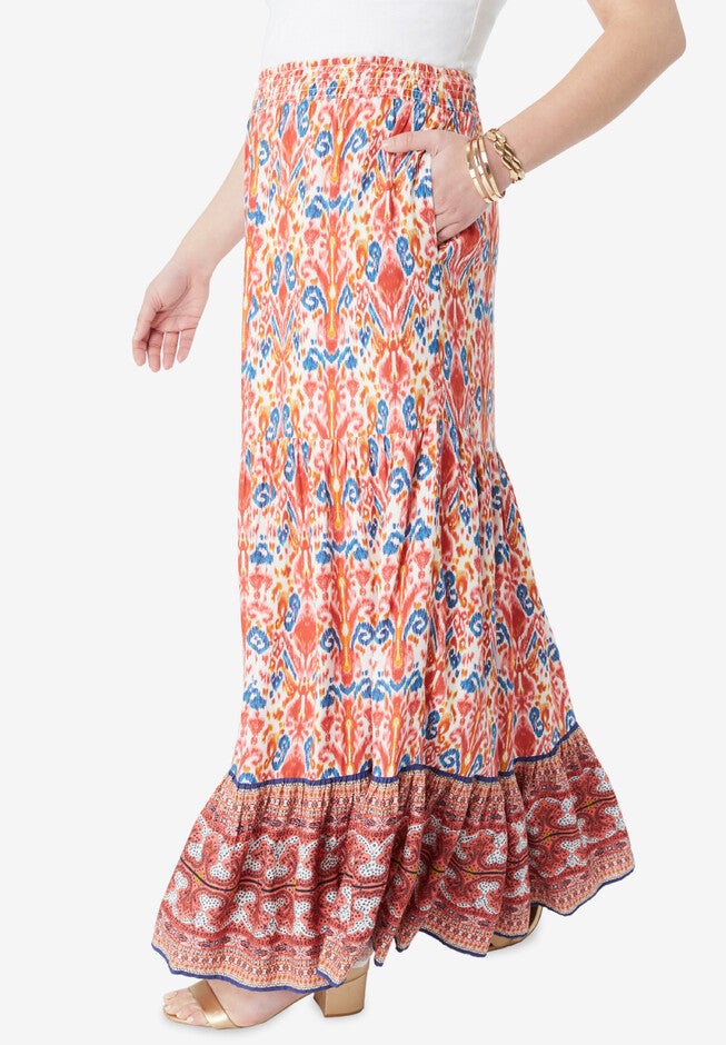 Tiered Maxi Skirt, , alternate image number null