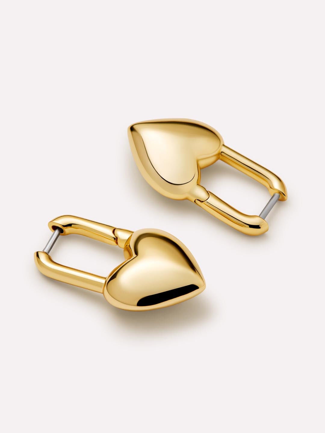 Cameron Heart Earrings, GOLD, alternate image number 5