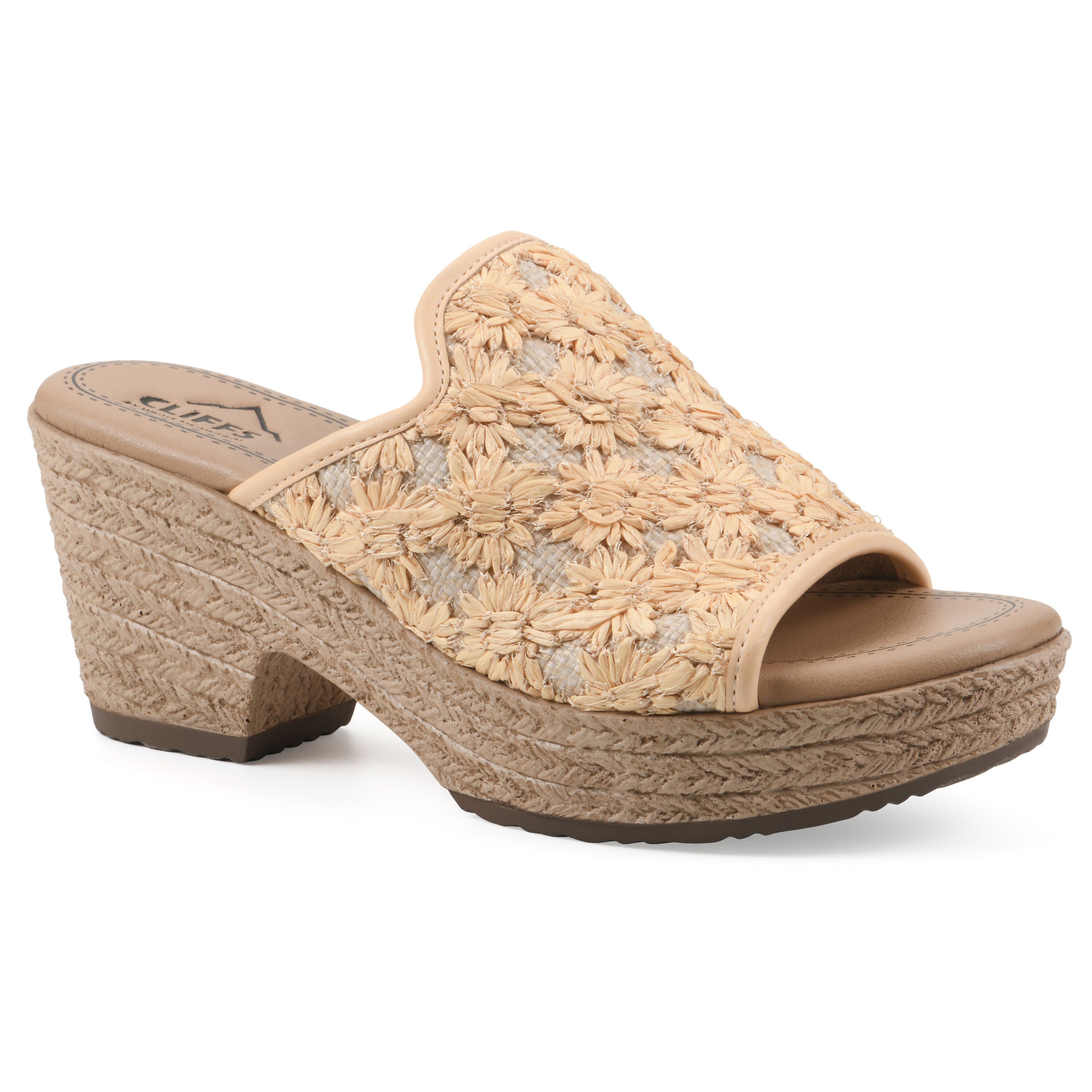 Bizzie Wedge Sandal, MUSTARD FABRIC, hi-res image number 0